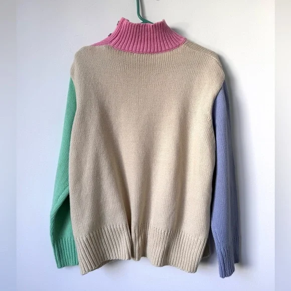 Olivia Rubin Lyla Oversized Colorblock Sweater - Size L - Picture 8 of 9